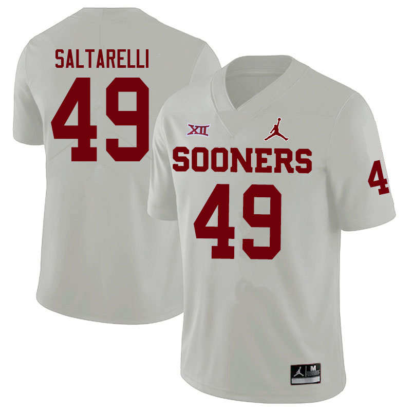 Men #49 Dane Saltarelli Oklahoma Sooners Jordan Brand College Football Jerseys Sale-White